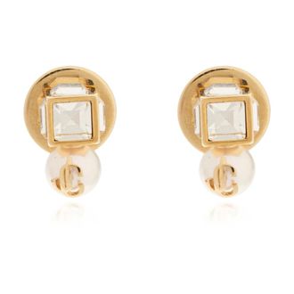 Jimmy Choo London Accessoires, Dames, Geel, ONE Size, JC Pearl Cube Studs
