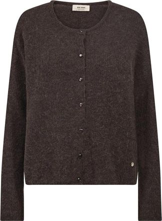 Mos Mosh Gebreide Cardigan - Dames - Vesten - Bruin - S - Truien & Vesten