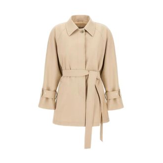 Herno Dames, Mantels, Beige, Maat: S Leer