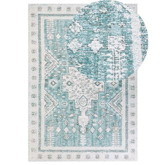 Beliani Beliani - Alfombra De Algod&oacute;n Verde Menta 160 X 230 Cm Poli&eacute;ster Oriental Desgastado Fulla