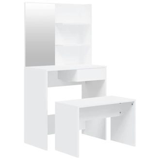 Berkfield Home Dressing Table Set White 74.5x40x141 cm