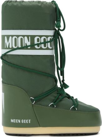 Moon Boot Icon lace-up padded boots - unisex - Polyamide/PVC/Polyester/Synthetic Rubber - 35/38 - Green