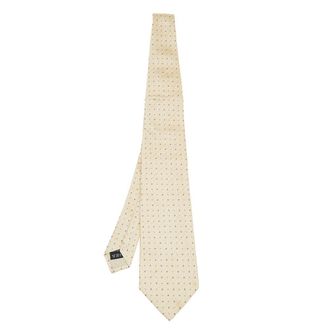 Dunhill Pale Yellow Micro Motif Silk Jacquard Tie