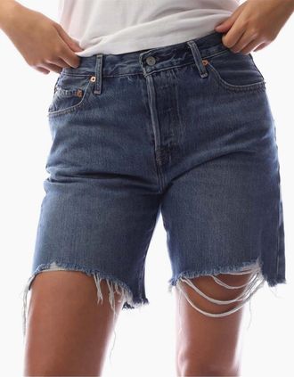 Levi's Womens 50190s Happy Denim Bermuda Shorts - Blue - Size: 23 l32