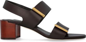Tod's Leren hoge hakken sandalen - Dames - Sandalen met hakken - Bruin - 38 1/2 EU - Leer - Schoenen