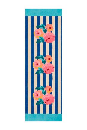 Lisa Corti Cotton Runner 50x150cm Nizam Stripes Blue Natural