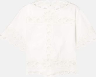 Isabel Marant Parissa embroidered cotton crop top