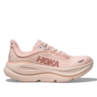 Hoka One One Womens Bondi 9 Running Shoe In Rose Latte/rose Cream