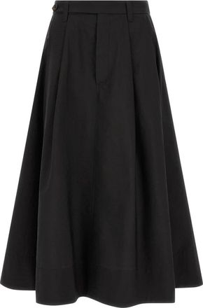 Brunello Cucinelli Sartorial Rok met Monili - Dames - Midirokken - Zwart - XL - Katoen - Rokken