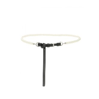 Ermanno Scervino Belts, female, Black, Size: 85 CM Belt in smooth calfskin with double buckle tip and loop
