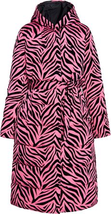 Faina Lange gewatteerde jas Dames Roze zebra