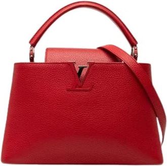 Louis Vuitton Pre-owned Capucines MM - Dames - Vintage Handtas - Rood - ONE Size - Leer - Vintage