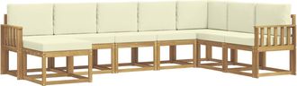 vidaXL Conjunto De Sof&aacute;s De Exterior 8 Uds. Blanco Y Crema Vidaxl