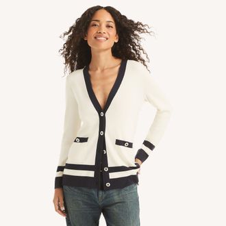 Nautica Womens V-Neck Cardigan