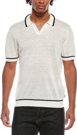 Onia Linen Johnny Collar Polo Sweater
