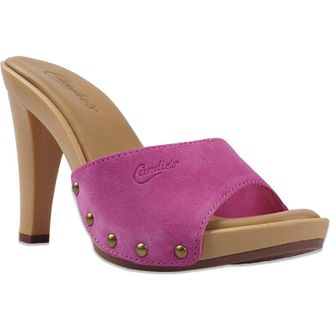 Candie's Antonella Slide Sandal in Fuchsia Suede at Nordstrom, Size 6