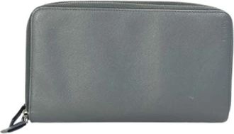 Prada Pre-owned Vintage Lange Portemonnee (bi-fold) - Heren - Vintage Accessoires - Grijs - ONE Size - Leer - Vintage