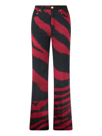 Roberto Cavalli zebra-print jeans - women - Fabric - 40 - Red
