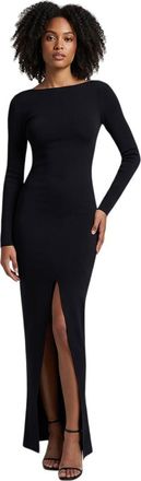 Rick Owens Black Boat Neck Maxi Dress