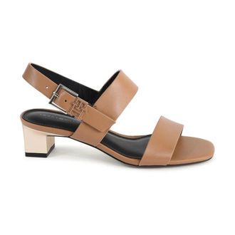Tommy Hilfiger High Heel Sandals, female, Brown, 5 UK, Brown Leather Block Heel Sandals