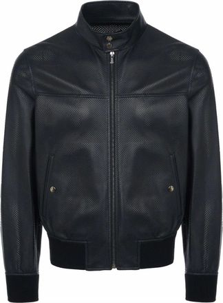 Bally Perforated Leather Jacket - Heren - Jassen - Zwart - Maat: M Leer