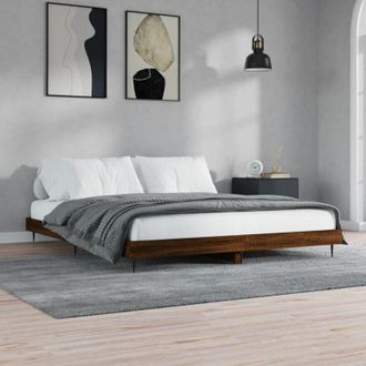 vidaXL Giroletto senza Materasso Rovere Marrone 120x200 cm Truciolato - Vidaxl