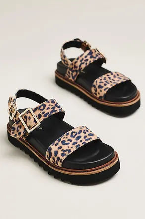 Kelsi Dagger Kel Leopard Double-Strap Sandals