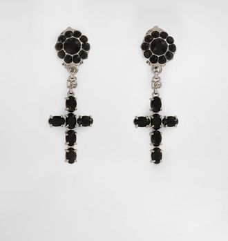 Dolce & Gabbana Drop Earrings With Crosses - Woman Multi-colored Metal Onesize