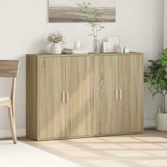 Berkfield Home Sideboards 2 pcs Sonoma Oak 60x31x84 cm Engineered Wood in Light Brown | Size: 60 x 31 x 84 cm