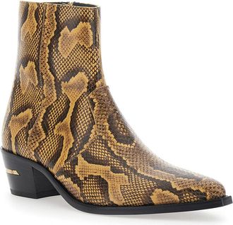 Amiri Mens Boots Ma Pointy Python Leather Brown