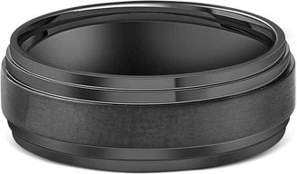 Pompeii3 Mens 9mm Titanium Black Comfort fit Brushed Wedding Band Size Selectable