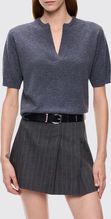 Pinko Wool and Cashmere Crewneck Jumper with Short Puff Sleeves