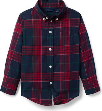 Janie and Jack Tartan Poplin Shirt in Blue at Nordstrom, Size 18-24M