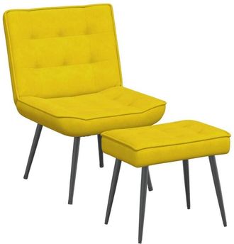 vidaXL Vidaxl - Sill&oacute;n De Relax Con Taburete Terciopelo Amarillo