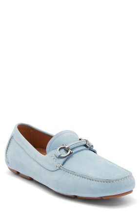 Ferragamo Sunday Driving Shoe in Washed Denim New Biscotto at Nordstrom, Size 10.5