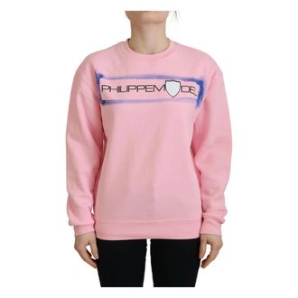 Philippe Model Elegante Roze Sweater met Lange Mouwen - Dames - Sweatshirts - Roze - XS - Katoen - Hoodies & sweatvesten