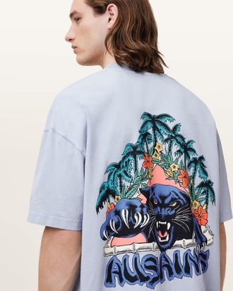 AllSaints Cotton Pounce Graphic Short Sleeve T-Shirt, Size: L