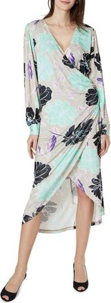 Emilia George Selina Long Sleeve Maternity/Nursing Dress in Grey Bloom Print at Nordstrom, Size Small