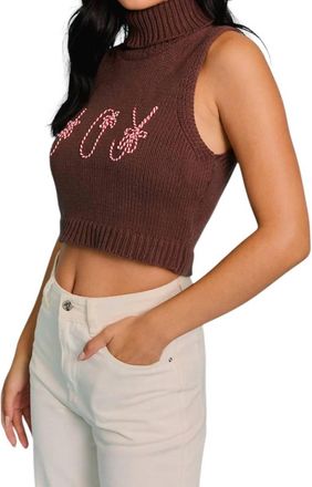 Le Lis Blanc Deux Comfort & Joy Knit Crop Top In Brown