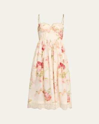 Zimmermann Roselight Corset Midi Dress
