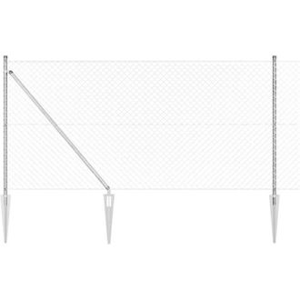 vidaXL Vidaxl - Valla De Eslabones De Cadena Con Postes Plateado 1 X 10 M Acero