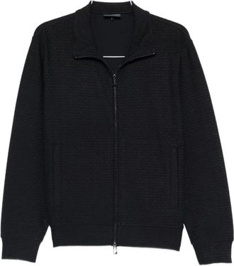 Emporio Armani Sweatshirt met volledige ritssluiting - Heren - Vesten met rits - Zwart - M - Katoen - Hoodies & sweatvesten