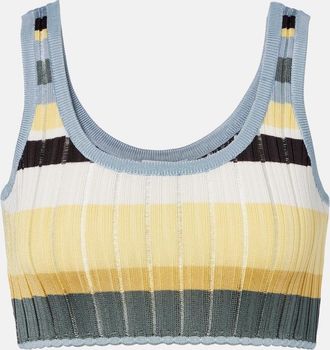 Alaia Ala&iuml;a Striped knitted crop top