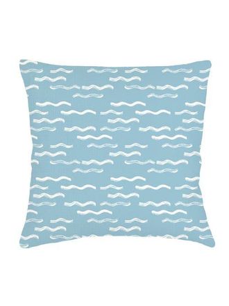 Anaya with Love Wave Pool Blue Linen Euro Pillow 26x26 with Down Alternative Insert at Nordstrom