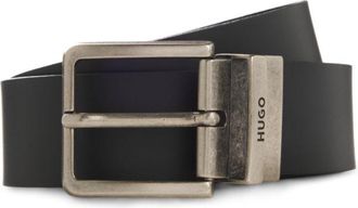 HUGO BOSS Reversible belt in smooth and grained leather