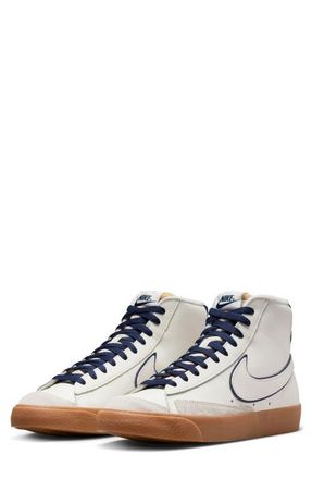 Nike Blazer Mid 77 Premium Sneaker in Sail/Midnight Navy/Brown at Nordstrom, Size 8