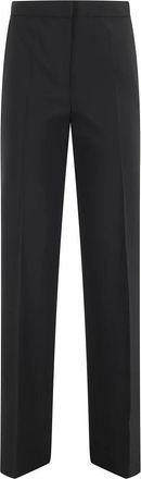 Antonelli Zwarte high-waisted straight-leg broek - Dames - Wijde Broeken - Zwart - M - Wol - Broeken