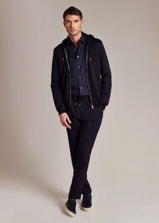 Paul Smith Drawstring-Waist Wool Trousers - Navy