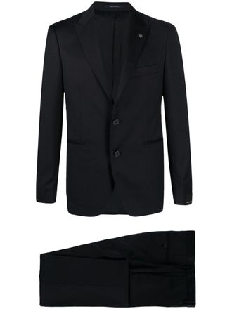 Tagliatore single-breasted virgin wool suit - Blue