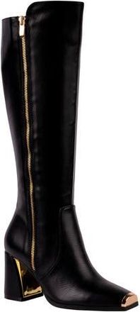 Ninety Union Link Nipped Toe Knee High Boot in Black at Nordstrom Rack, Size 10